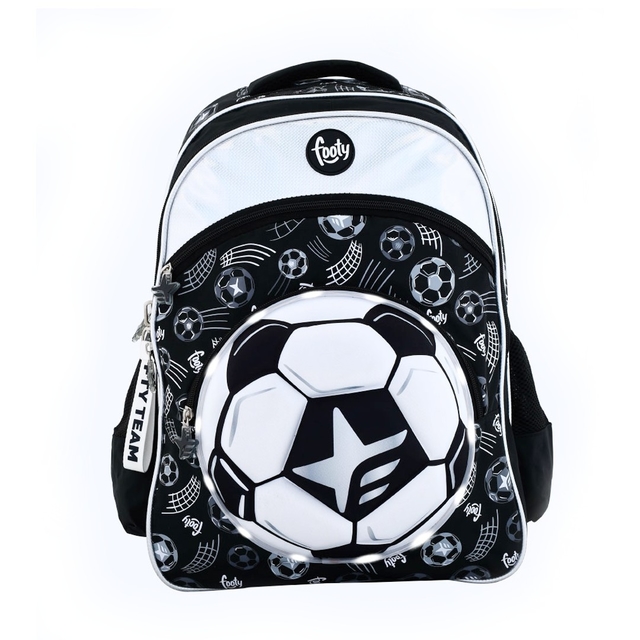 MOCHILA DE ESPALDA FOOTY PELOTA 3D CON LUCES LED DE 4 BOLSILLOS MEDIDAS:  45X32X25 — LA PIPA DE POPEYE